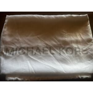 Michael Kors Satin Dust Bag Purse XL Handbag Silver Letters Drawstring 21x27
